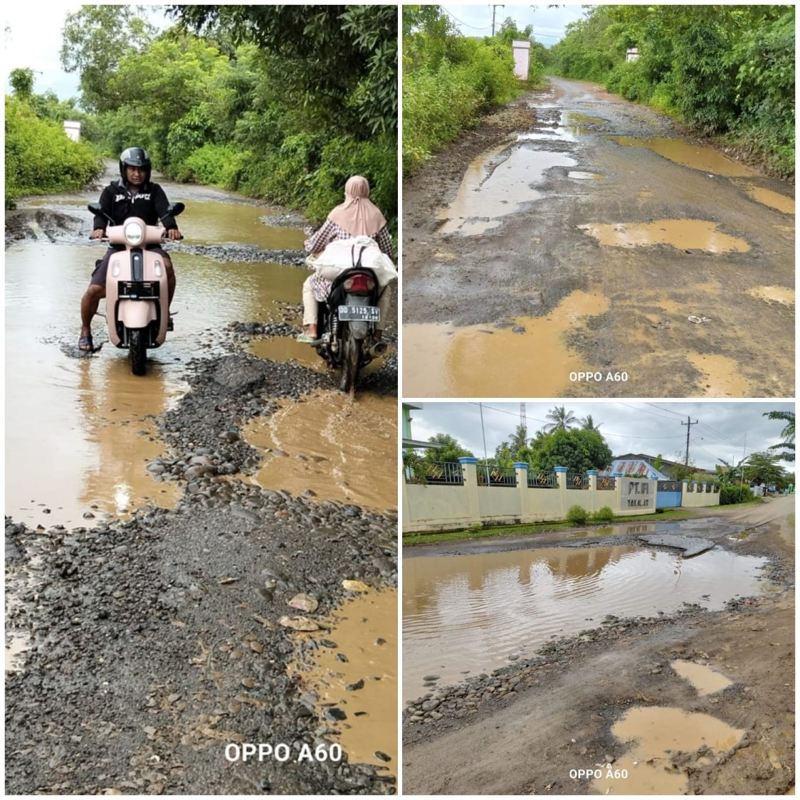 Jalan Menyerupai Kubangan Kerbau Di Perbatasan Desa  Bontoramba Kecamatan Pallangga Kabupaten Gowa, Ini Kesalahan Siapa?
