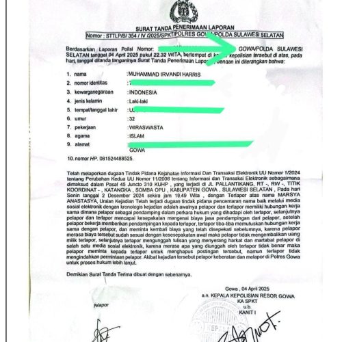 Advokat Irfan Harris Resmi Laporkan Akun Ben Bagas ke Polisi atas Dugaan Pencemaran Nama Baik