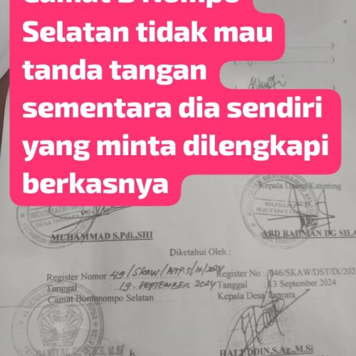 Tanah Warga Desa Tanrara Raib! Keras Dugaan Camat Daniyal Opo, M.Si., Bersekongkol dengan Mafia Tanah?