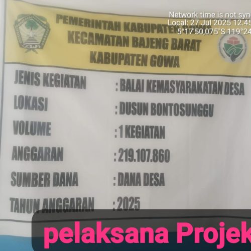 Dugaan Pelanggaran Standar Mutu Pembangunan di Desa Borimatangkasa.