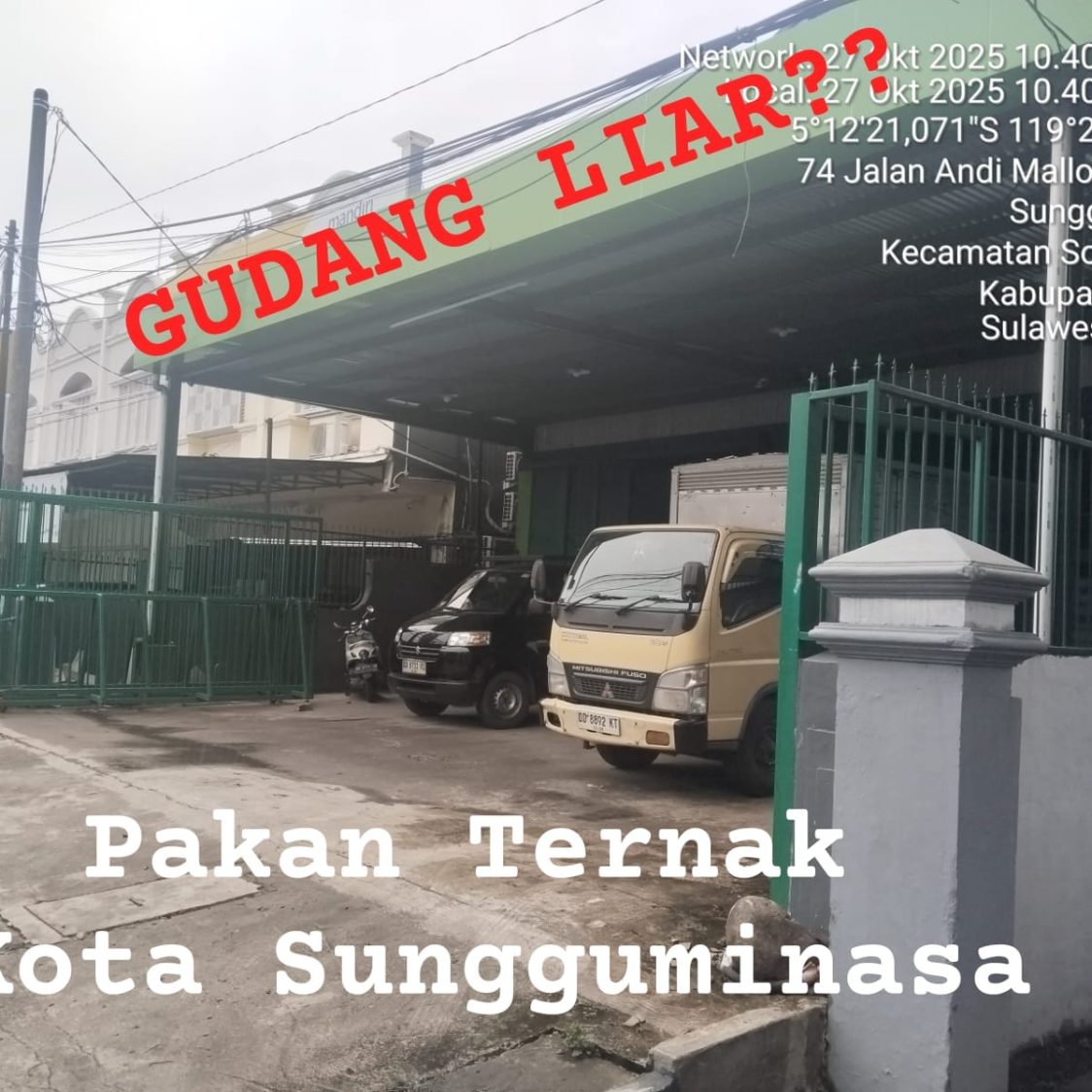 Gudang Pakan Ternak di Sungguminasa Diduga Langgar Regulasi! LPRI: “Jangan Biarkan Pengusaha Seenaknya!”