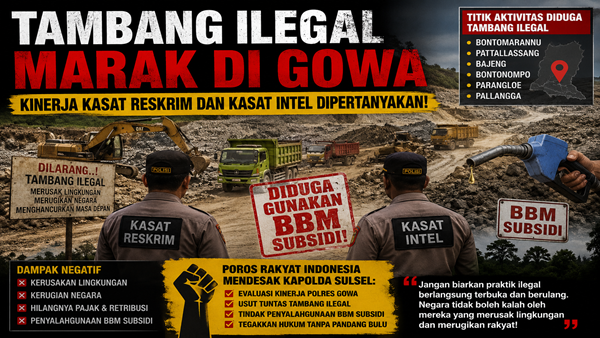 Tambang Ilegal Menjamur, Kinerja Kasat Reskrim dan Kasat Intel Gowa Disebut Payah